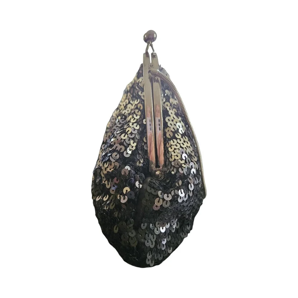 Sequin Kisslock Clutch Evening Purse